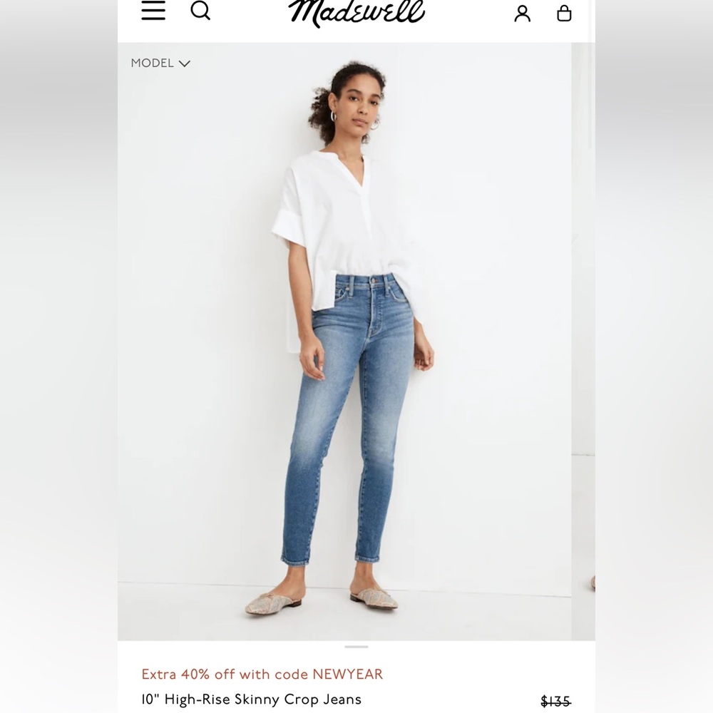 Madewell 10in High-Rose Skinny Crop Jeans
